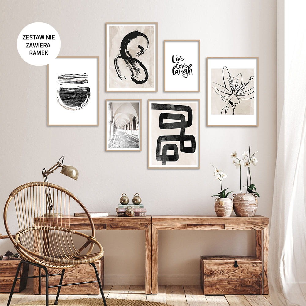 Zestaw dwustronnych plakatow BOHO line art14.jpg