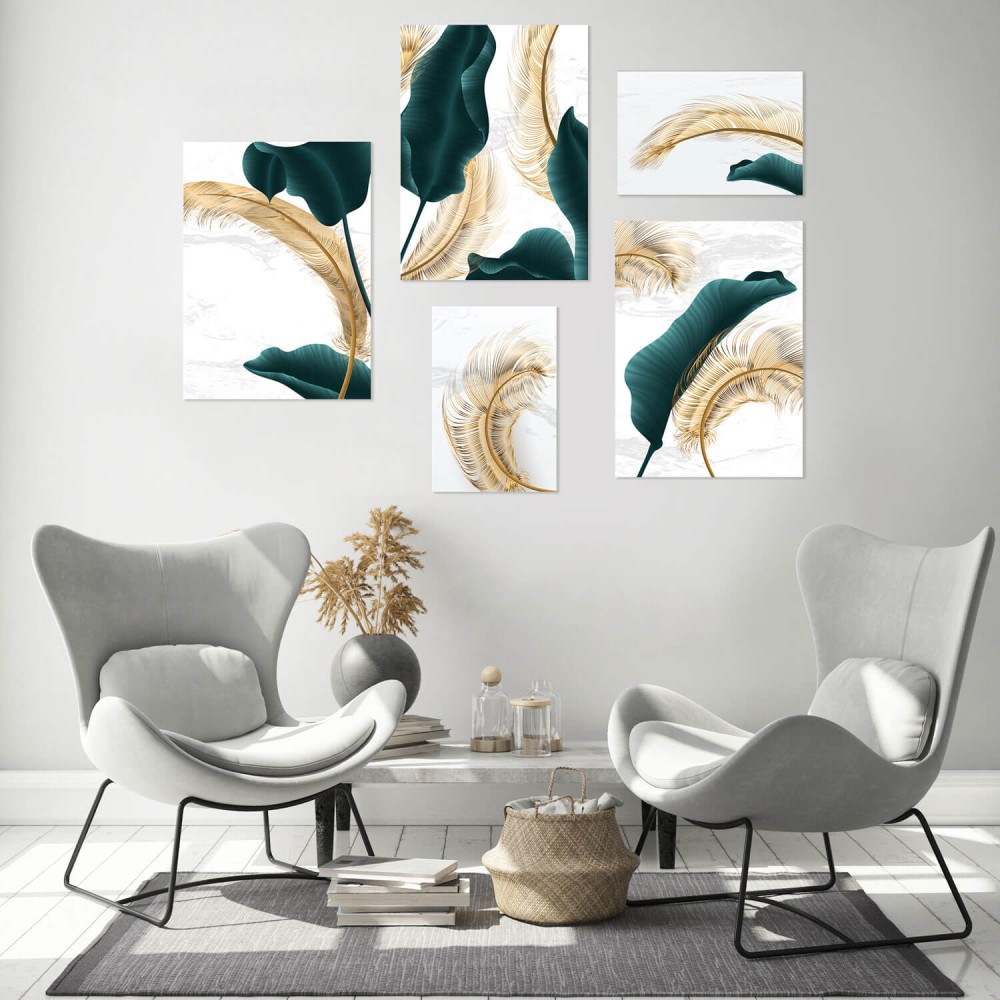 Zestaw_5_plakatow_do_salonu_zloto_zielone_liscie_2.jpg