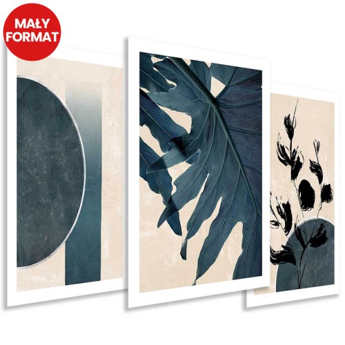 Plakaty - Niebieskie skandynawskie grafiki 3 szt (bez obramowania) - 30x40 cm