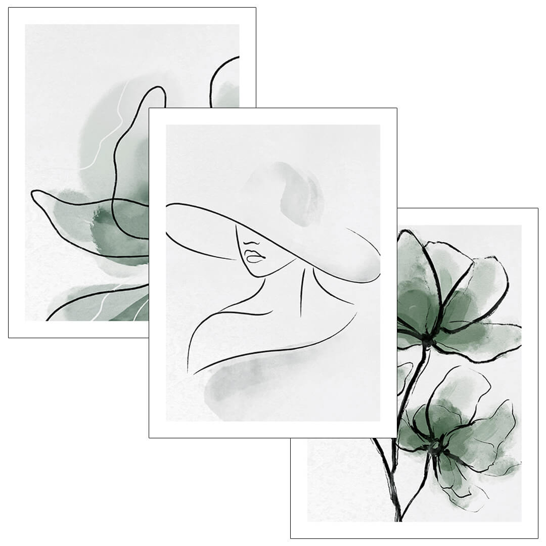 Zestaw_3_palaktow_zielone_grafiki_lineart_rosliny_1